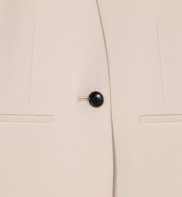 NOLLEY'S「《セットアップ対応》ウォッシャブルダブルクロスVネックジャケット」|ノーカラージャケット|