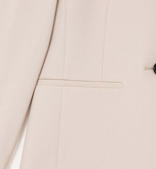 NOLLEY'S「《セットアップ対応》ウォッシャブルダブルクロスVネックジャケット」|ノーカラージャケット|