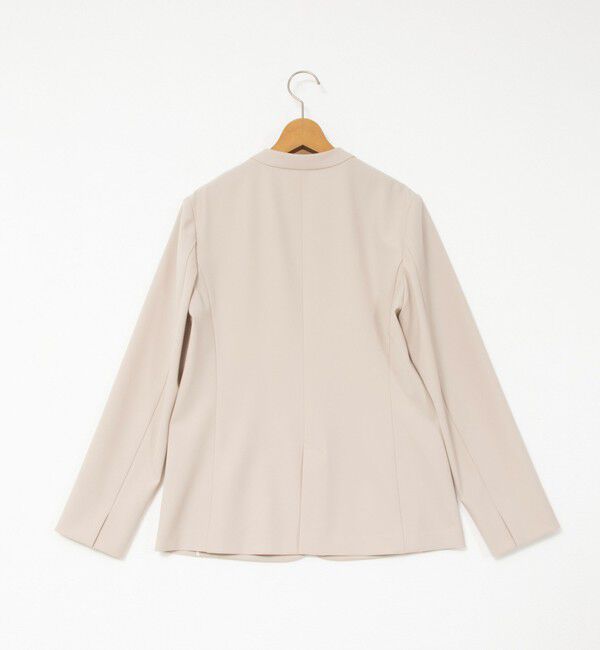 NOLLEY'S「《セットアップ対応》ウォッシャブルダブルクロスVネックジャケット」|ノーカラージャケット|