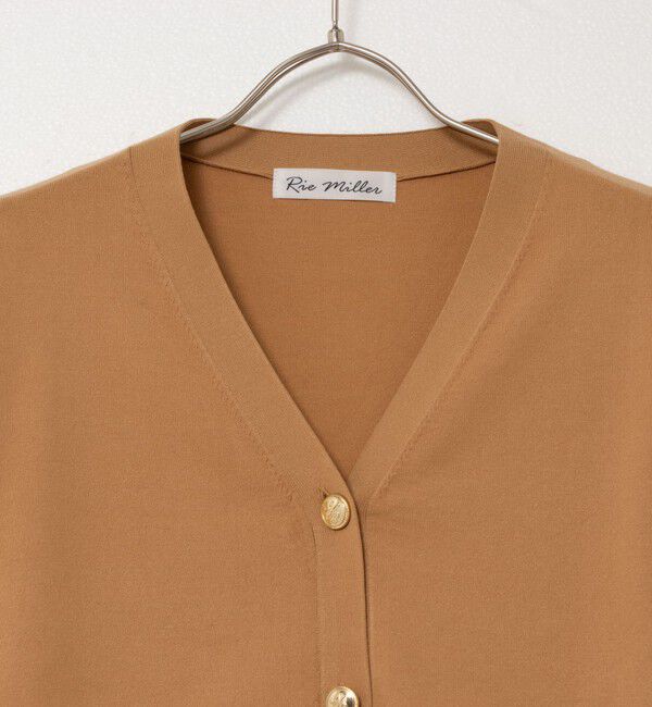 Rie Miller「《セットアップ対応》《手洗い可能》金ボタンVネックカーディガン」|カーディガン|