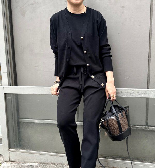 Rie Miller「《セットアップ対応》《手洗い可能》金ボタンVネックカーディガン」|カーディガン|