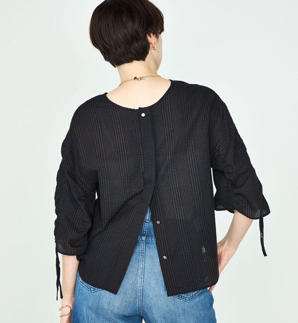 NOLLEY'S「ポコポコサッカー2WAYブラウス」|シャツ・ブラウス|