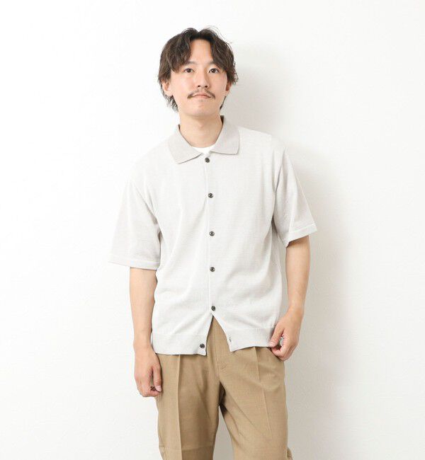 NOLLEY'S goodman「【SIX FUNCTIONS】ウォッシャブル コースボーダーニットシャツ 25SS」|ニット・セーター|