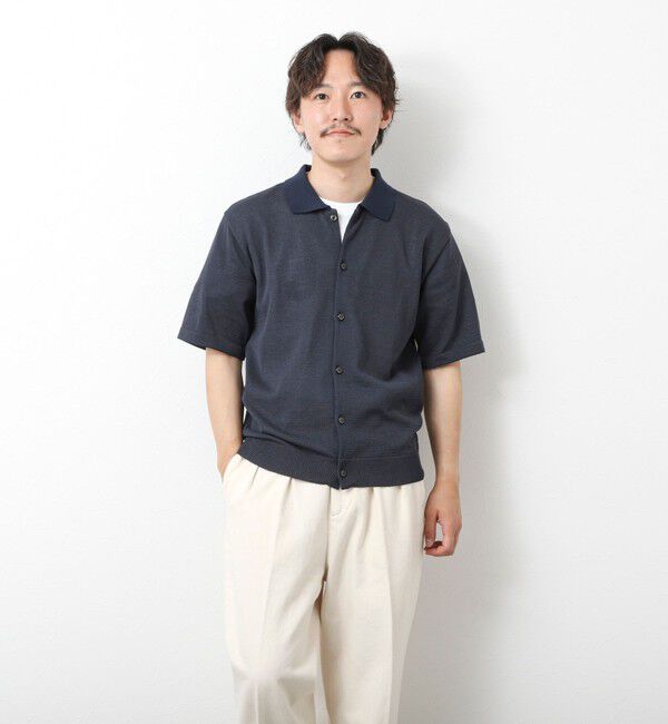 NOLLEY'S goodman「【SIX FUNCTIONS】ウォッシャブル コースボーダーニットシャツ 25SS」|ニット・セーター|