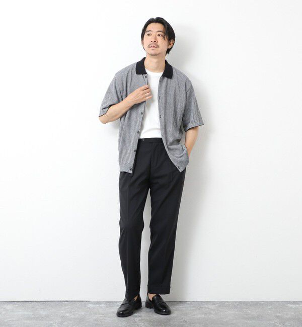 NOLLEY'S goodman「【SIX FUNCTIONS】ウォッシャブル コースボーダーニットシャツ 25SS」|ニット・セーター|