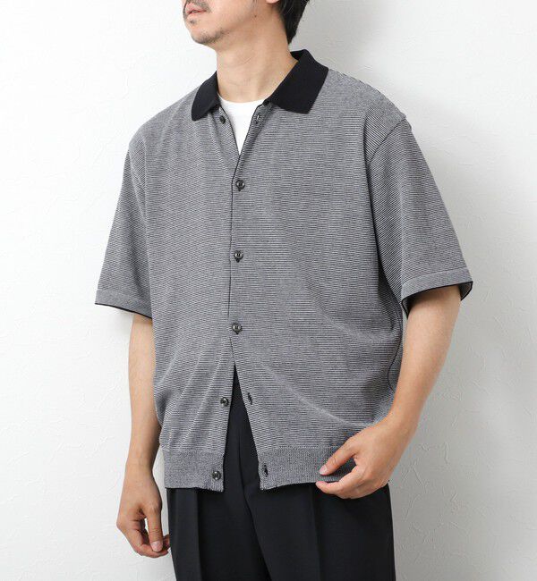 NOLLEY'S goodman「【SIX FUNCTIONS】ウォッシャブル コースボーダーニットシャツ 25SS」|ニット・セーター|