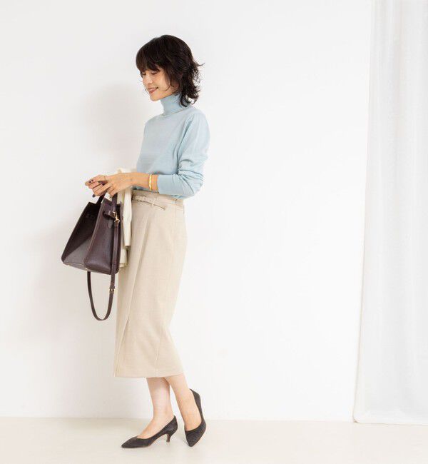 NOLLEY'S sophi「ウォッシャブルベルト付きラップ風タイトスカート」|タイト|