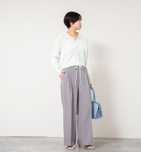 NOLLEY'S sophi「《手洗い可能》ファンシーヤーンポロ衿カーディガンジャケット」|カーディガン|