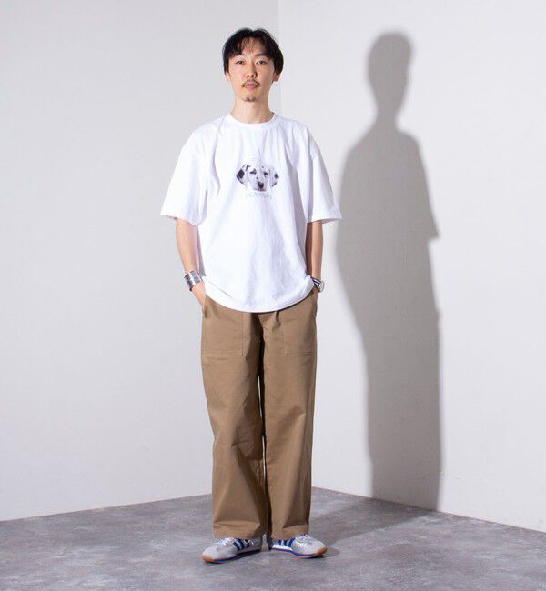 GLOSTER「【新柄追加】【GLOSTER/グロスター】DOG&CAT 犬猫プリントTシャツ」|Tシャツ・カットソー|