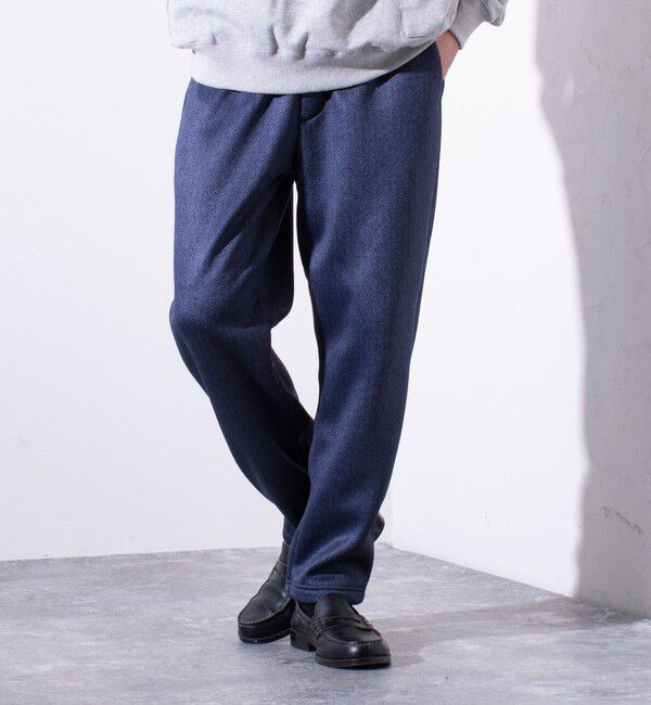 GLOSTER「【GLOSTER/グロスター】カチオンフリースボンディング イージーパンツ」|チノ|ロイヤルブルー