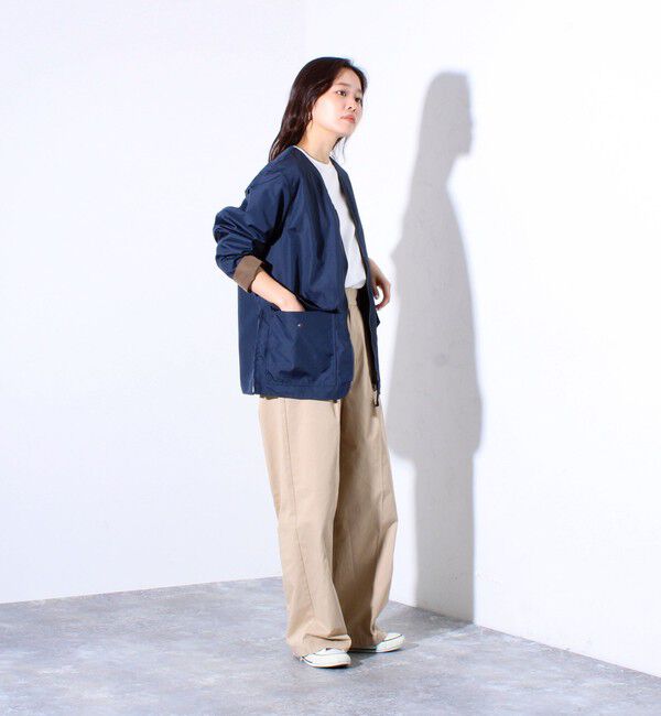 GLOSTER「【TAION/タイオン】ミリタリー Ripstop  リバーシブル Vネック Zip カーディガン」|ブルゾン・スタジャン|