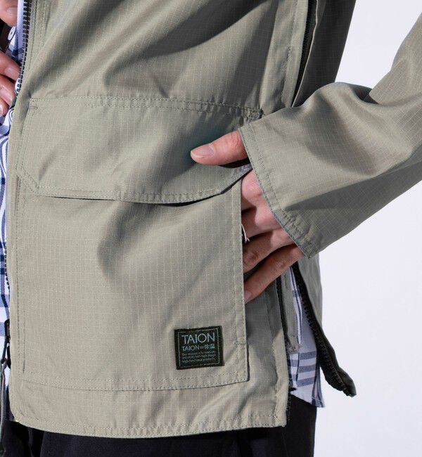 GLOSTER「【TAION/タイオン】ミリタリー Ripstop  リバーシブル Vネック Zip カーディガン」|ブルゾン・スタジャン|