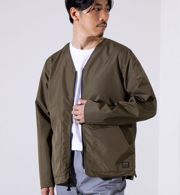 GLOSTER「【TAION/タイオン】ミリタリー Ripstop  リバーシブル Vネック Zip カーディガン」|ブルゾン・スタジャン|