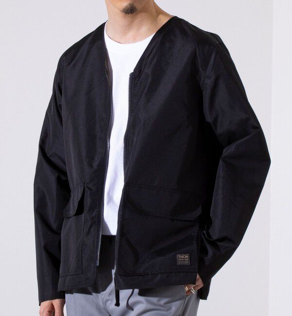 GLOSTER「【TAION/タイオン】ミリタリー Ripstop  リバーシブル Vネック Zip カーディガン」|ブルゾン・スタジャン|
