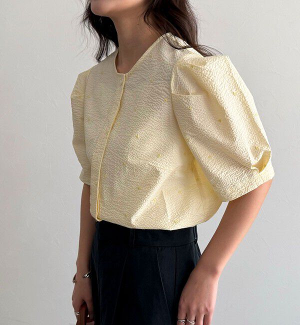 fredy emue「【WEB限定カラーあり】コットンリップルハート刺繍ブラウス」|シャツ・ブラウス|