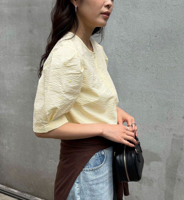 fredy emue「【WEB限定カラーあり】コットンリップルハート刺繍ブラウス」|シャツ・ブラウス|