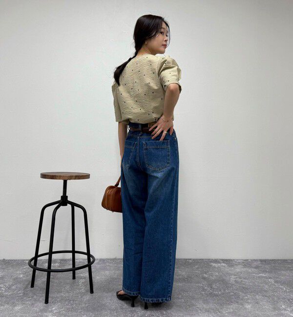 fredy emue「【WEB限定カラーあり】コットンリップルハート刺繍ブラウス」|シャツ・ブラウス|