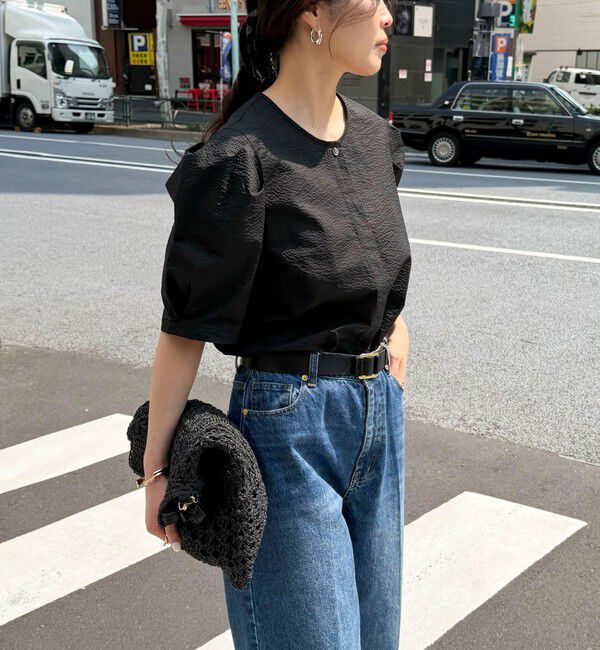 fredy emue「【WEB限定カラーあり】コットンリップルハート刺繍ブラウス」|シャツ・ブラウス|