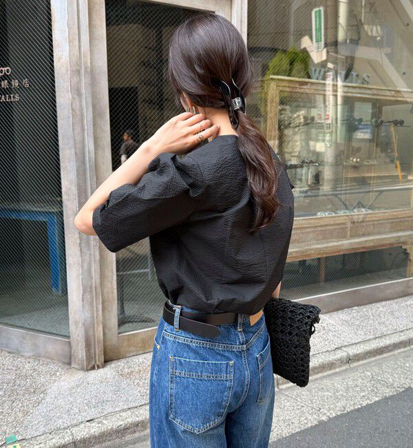 fredy emue「【WEB限定カラーあり】コットンリップルハート刺繍ブラウス」|シャツ・ブラウス|