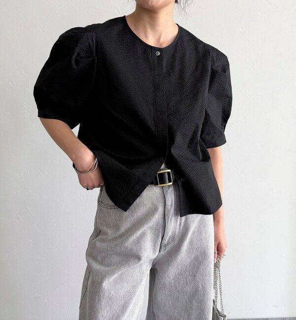 fredy emue「【WEB限定カラーあり】コットンリップルハート刺繍ブラウス」|シャツ・ブラウス|