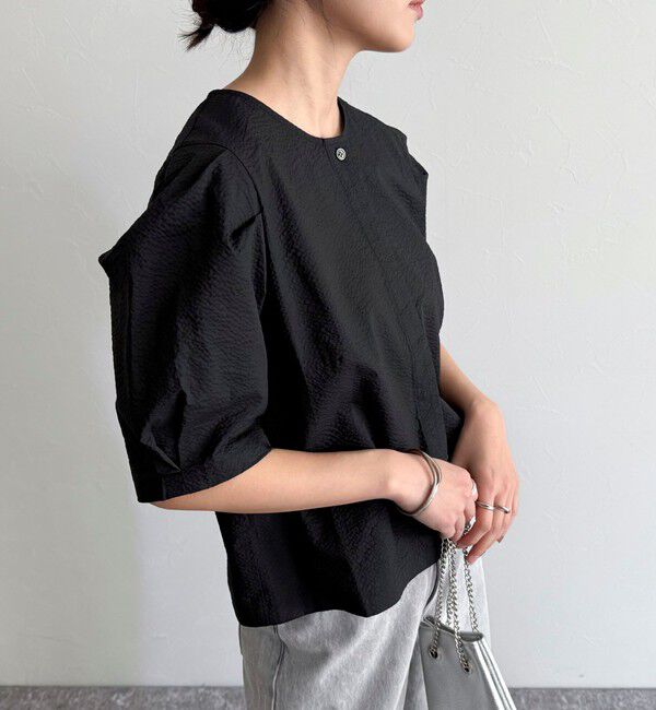 fredy emue「【WEB限定カラーあり】コットンリップルハート刺繍ブラウス」|シャツ・ブラウス|