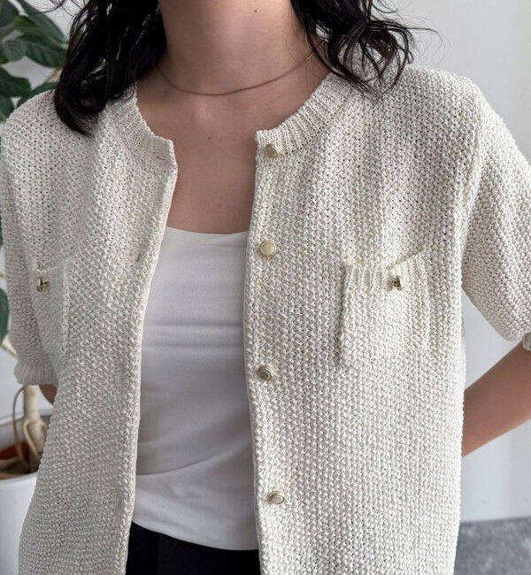 fredy emue「テープヤーン半袖ニットジャケット」|カーディガン|