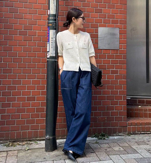 fredy emue「テープヤーン半袖ニットジャケット」|カーディガン|