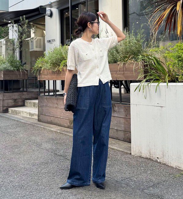 fredy emue「テープヤーン半袖ニットジャケット」|カーディガン|