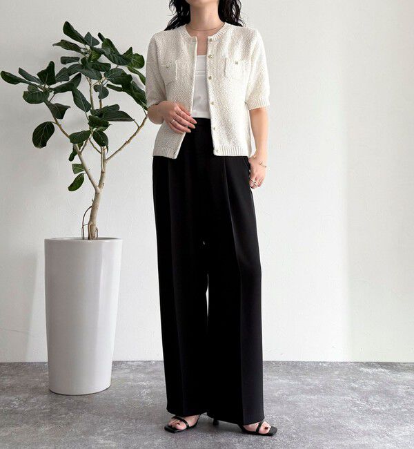fredy emue「テープヤーン半袖ニットジャケット」|カーディガン|