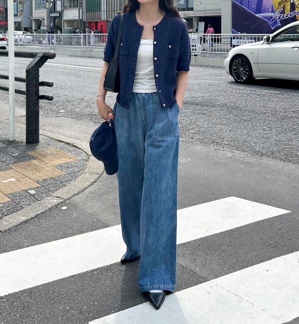 fredy emue「テープヤーン半袖ニットジャケット」|カーディガン|