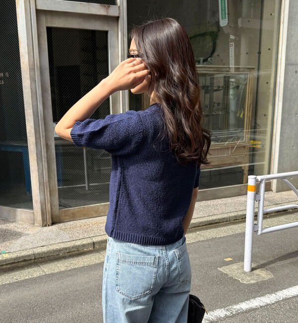 fredy emue「テープヤーン半袖ニットジャケット」|カーディガン|