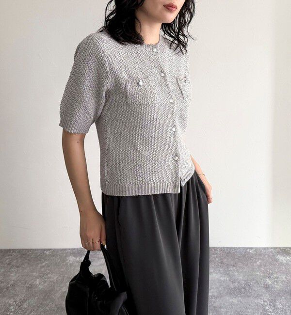 fredy emue「テープヤーン半袖ニットジャケット」|カーディガン|