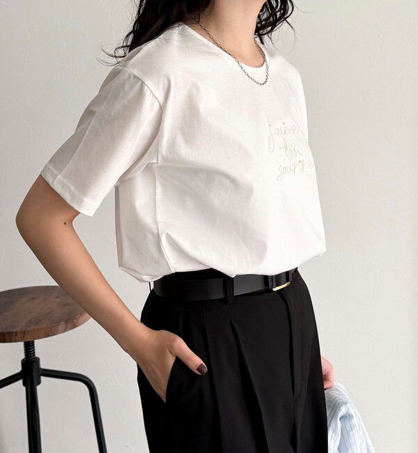 fredy emue「パールロゴシルケット半袖Tシャツ」|Tシャツ・カットソー|