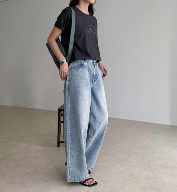 fredy emue「パールロゴシルケット半袖Tシャツ」|Tシャツ・カットソー|