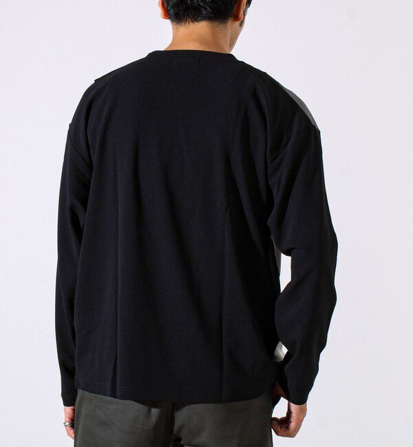 GLOSTER「【異素材MIXで着映え】カットジョーゼット パネル切替ロンT」|Tシャツ・カットソー|