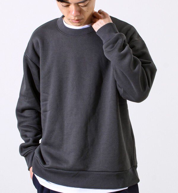 GLOSTER「【カルボアシリーズ】UNISEX ワイドクルーネックスウェット」|スウェット・ジャージ|チャコールグレー