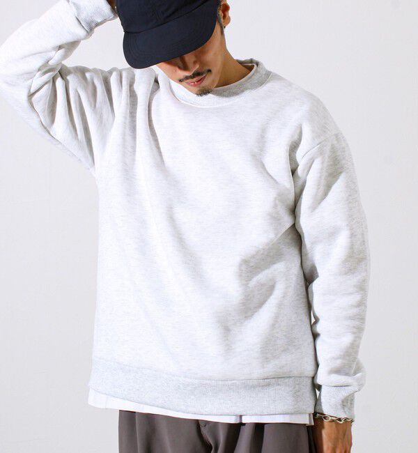 GLOSTER「【カルボアシリーズ】UNISEX ワイドクルーネックスウェット」|スウェット・ジャージ|ライトグレー
