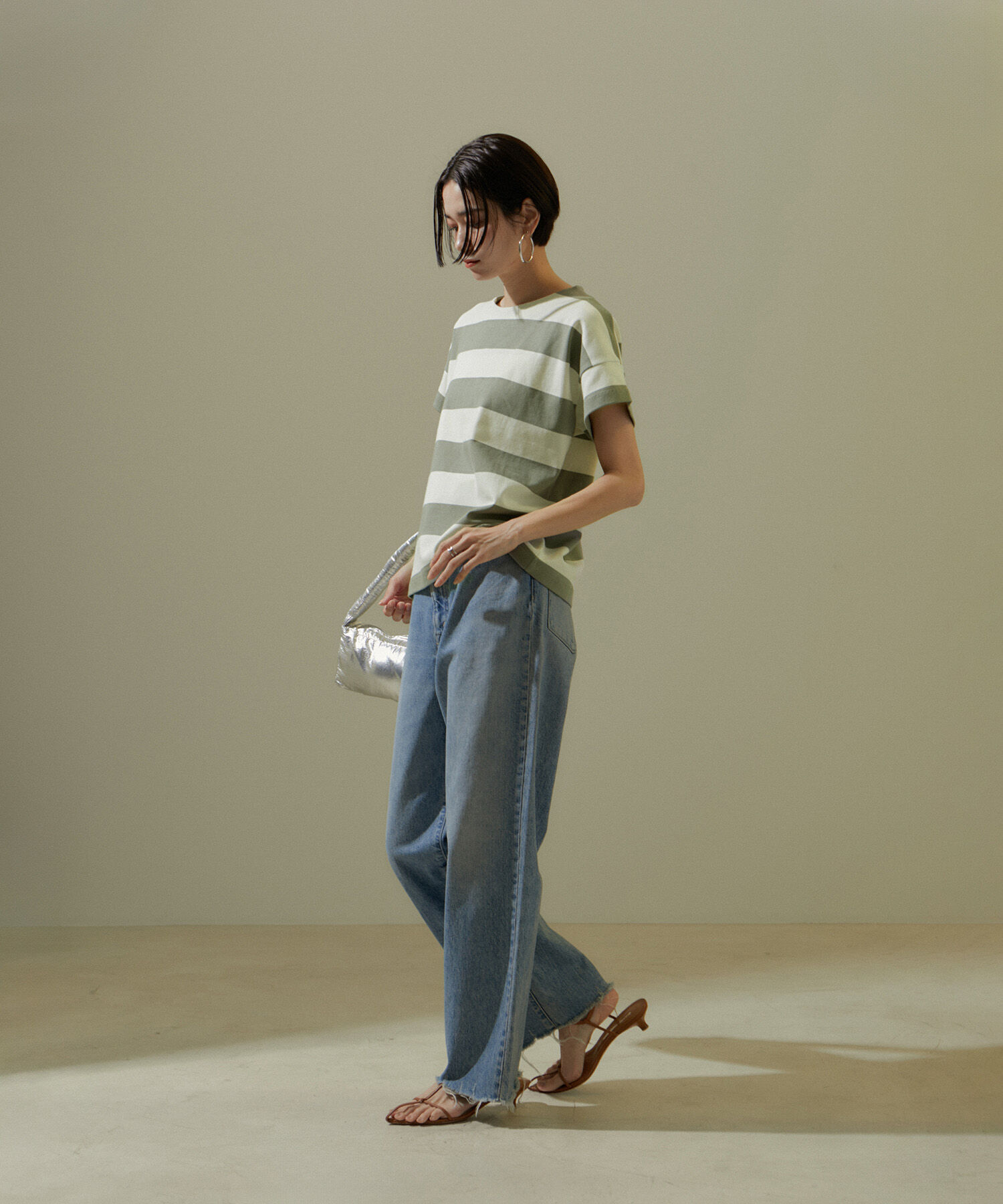 SALON adam et rope'「【WEB限定】ポンチワイドボーダーTシャツ」|Tシャツ・カットソー|