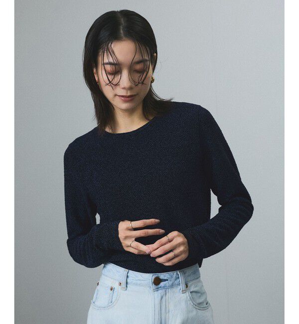 SALON adam et rope'「シャイニージャカードクロップドプルオーバー」|Tシャツ・カットソー|