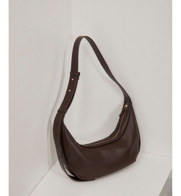 SALON adam et rope'「【WEB限定】スプリットレザームーンショルダー」|ショルダー・メッセンジャー|ブラウン(20)