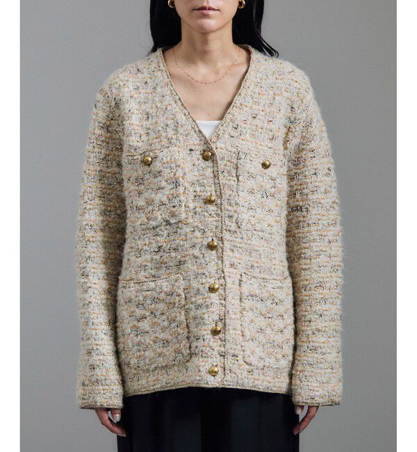 ツイードニットVネックジャケット（SALON adam et rope'）｜ルミネの