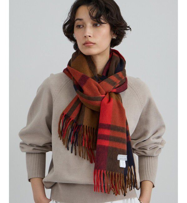 SALON adam et rope'「【J'aDoRe・一部店舗限定】【Joshua Ellis（ジョシュアエリス）】CPGストール」|ストール|レッド系(61)