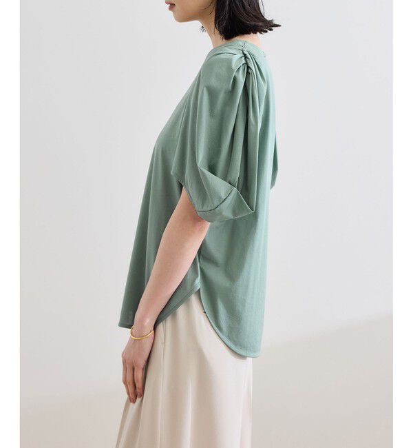 ROPE「【洗える】クリア天竺ボリュームスリーブプルオーバー【お仕事・通勤対応】」|Tシャツ・カットソー|