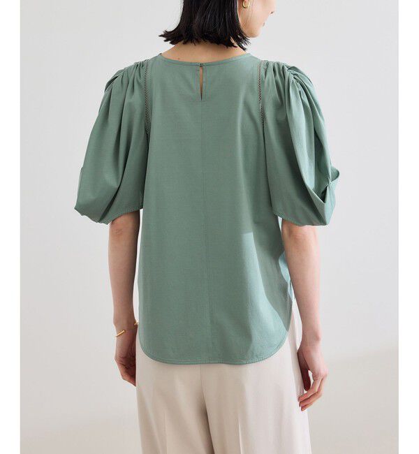 ROPE「【洗える】クリア天竺ボリュームスリーブプルオーバー【お仕事・通勤対応】」|Tシャツ・カットソー|