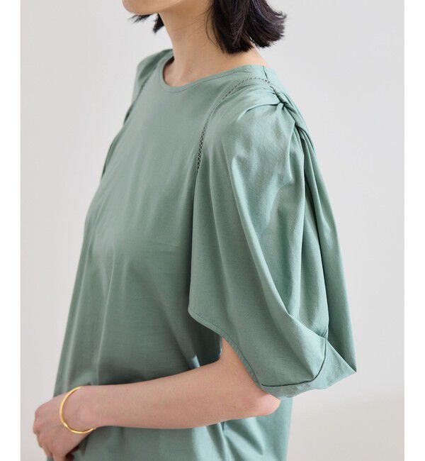 ROPE「【洗える】クリア天竺ボリュームスリーブプルオーバー【お仕事・通勤対応】」|Tシャツ・カットソー|