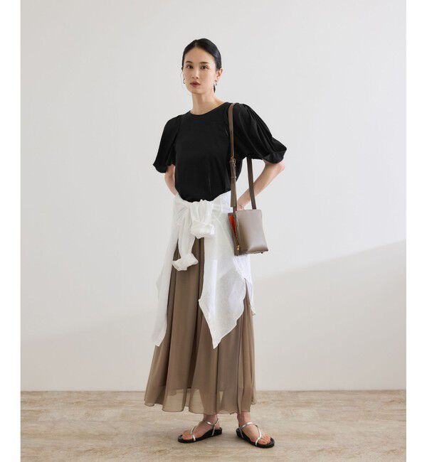 ROPE「【洗える】クリア天竺ボリュームスリーブプルオーバー【お仕事・通勤対応】」|Tシャツ・カットソー|