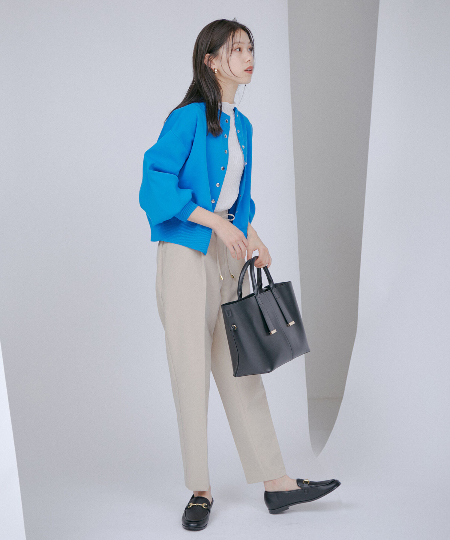 VIS「【A4対応】【3WAY】ゴールド金具付きノットトートバッグ」|トートバッグ|