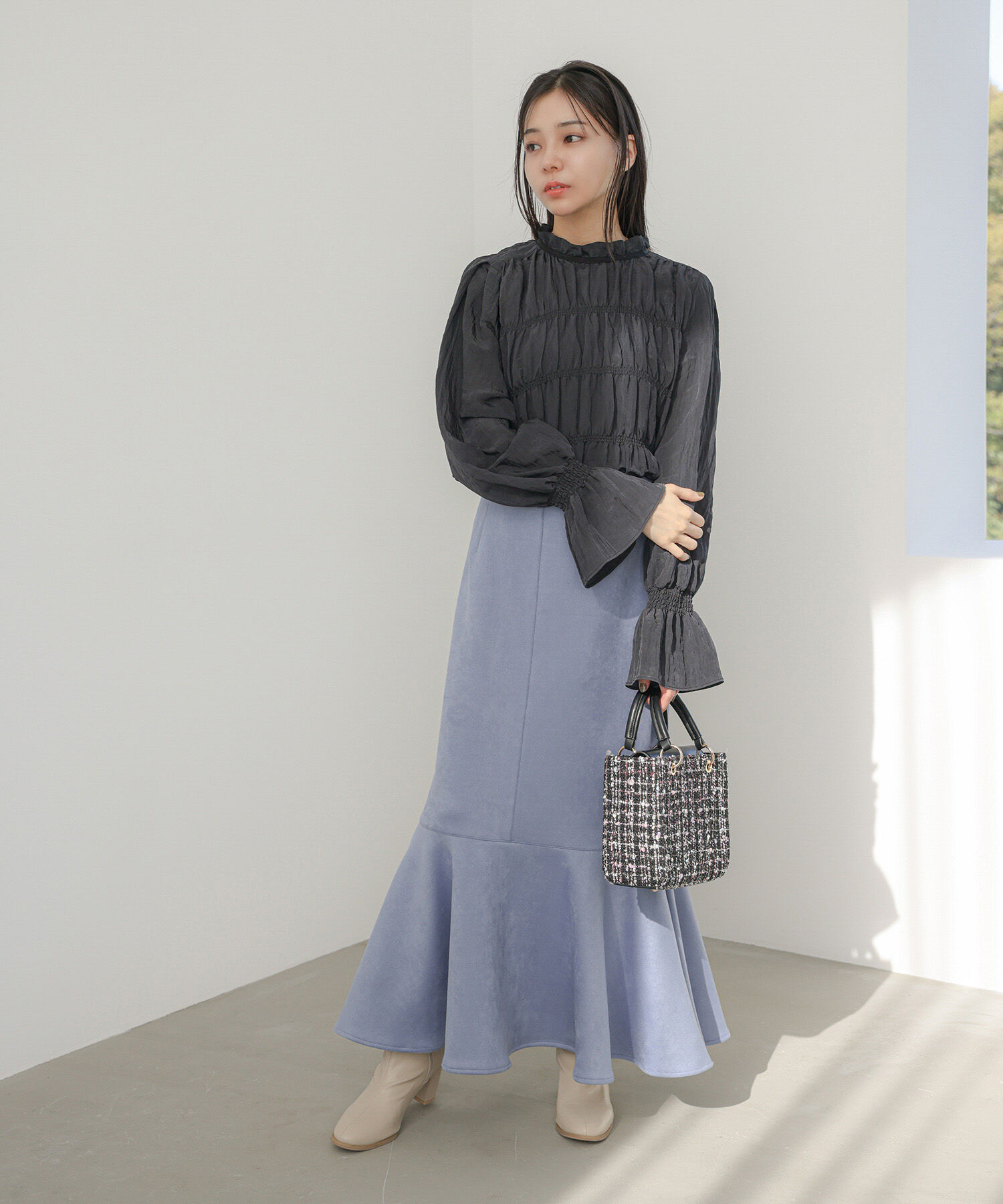 VIS「【洗える】エコスエードマーメイドロングスカート」|スカート|