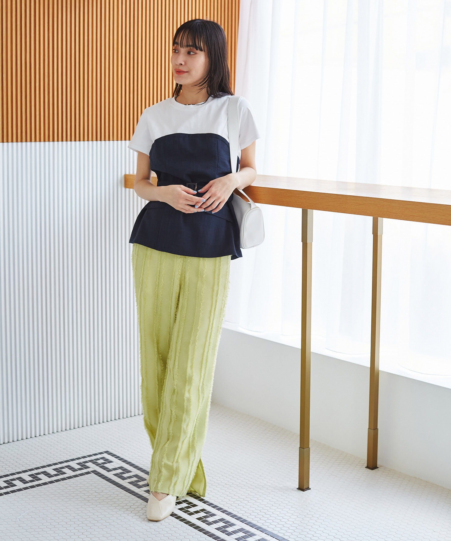 VIS「【接触冷感・洗える】美easyコルセットドッキングプルオーバー」|Tシャツ・カットソー|