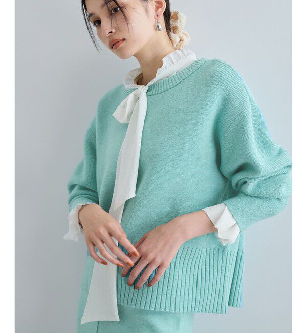 VIS「【セットアップ対応】もちっとニットミラノリブプルオーバー」|ニット・セーター|